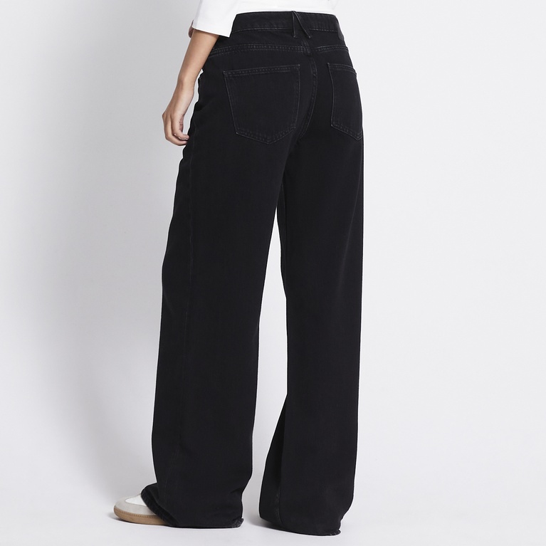 Mid waist wide jeans "Optiwide" Black Used